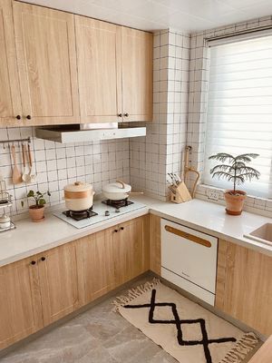 Corner Countertop And Drawer Luxury Furniture Teak Kitchen Cabinet