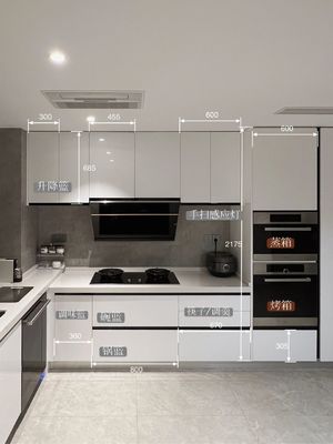 Melamine Modern Kitchen Cabinets Price Set For Apartment