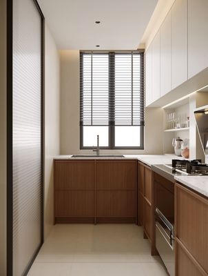 Melamine Modern Kitchen Cabinets Price Set For Apartment