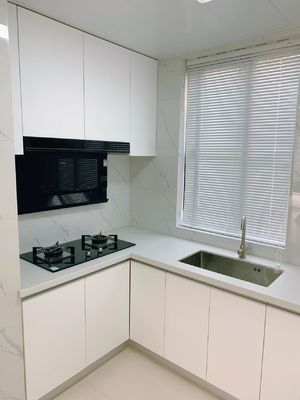 Simple Style Modular PVC Design Modern Customized Kitchen Cabinets For Hotel