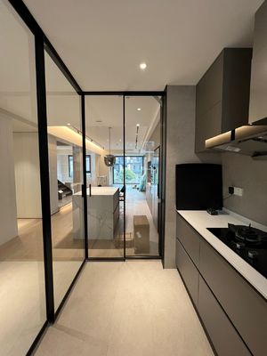 Simple Style Modular PVC Design Modern Customized Kitchen Cabinets For Hotel