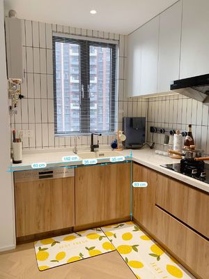 Contemporary HPL Fireproof Kitchen Cabinet Set with Brass and Soft Closing Sliders Blum Hinges