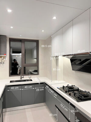 Affordable Price Grain MDF Door Panel With Dtc Hinge Wood Kitchen Cabinet