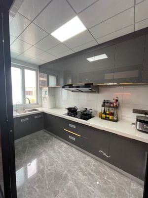 Modern Plywood Cupboard Completed Cabinet Set With Islands Custom Kitchen