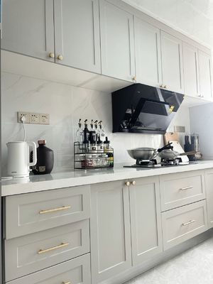 Light Luxury Matte Paint MDF Wooden Kitchen Morden Home Cabinet Furniture