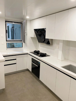 Grain Modern Kitchen Cabinet Handleless Furniture Cabinetry With Linear Shape