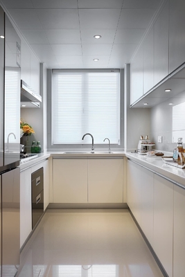 Manufacturer Apartment Wood Grain Modular Kitchen Cabinet Luxury Furniture