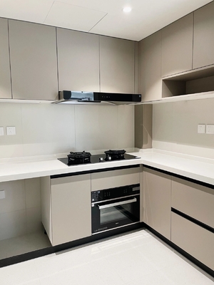 Laminate PVC Finish Customized Modern Design Kitchen Cabinets For Home