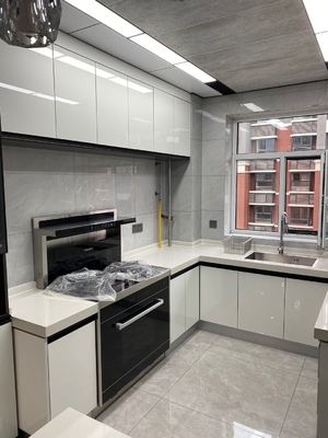 Modular Cabinets Melamine Marble Counptertop Furniture Kitchen Cabinets
