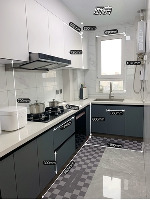 L Shaped Kitchen Cabinet Simple Design With Open Shelves For Apartment