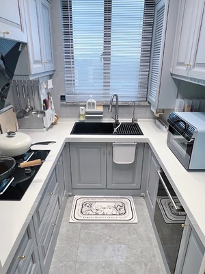 L Shaped Kitchen Cabinet Simple Design With Open Shelves For Apartment