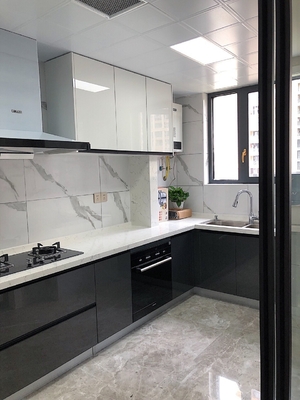 Kitchen Furniture Wooden Grain Laminates Modern Kitchen Cabinets With Island