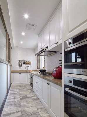 Economic Style Flat Panel Laminate Small Kitchen Cabinets for Villa