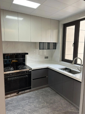 Modern Kitchen Cupboard Melamine Kitchen White Lacquer Chinese Furniture