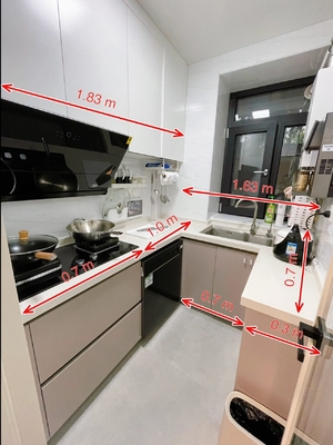 Chinese Furniture Modern Kitchen Melamine Wood Kitchen Cabinetry