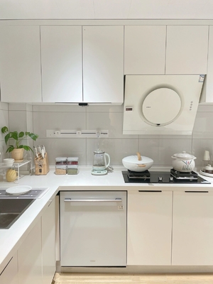Luxury Modular U-Shape Kitchen Cabinet With Adjustable LED Color Temperatures
