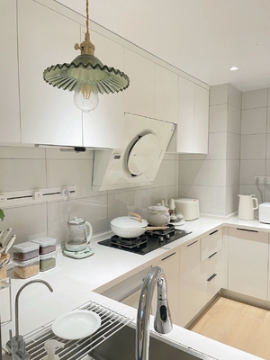 Luxury Modular U-Shape Kitchen Cabinet With Adjustable LED Color Temperatures