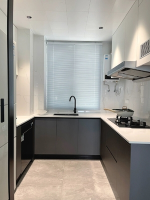 Anti-Scratch Lacquered Hygienic Particle Board Kitchen Cabinet