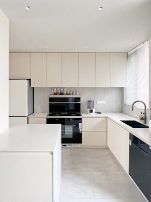Modern Concise Style Custom Furniture Melamine Unit Kitchen Cabinets With Sink