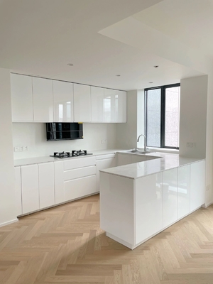 Residence Custom Sintered Stone / Marble / Granite Laminate Kitchen Furniture Sets