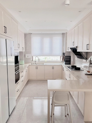 Residence Custom Sintered Stone / Marble / Granite Laminate Kitchen Furniture Sets