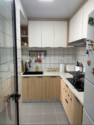 Linear Style Fixed George Standard Export Packing Customized Wooden Kitchen Cabinet