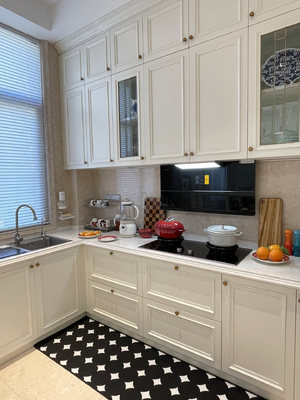Linear Style Fixed George Standard Export Packing Customized Wooden Kitchen Cabinet