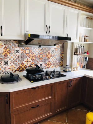 Vintage Corner Modular Lacquer Kitchen With Island Furniture Cabinet
