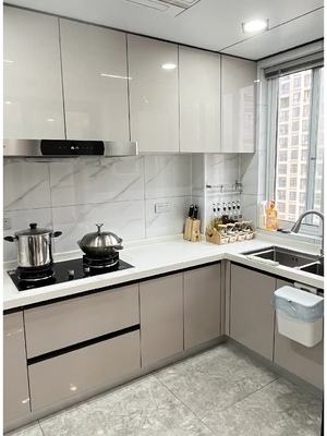 Modular Kitchen Cabinet Design With Rta Lacquer Finish For Residence