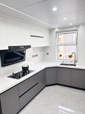 Modular Kitchen Cabinet Design With Rta Lacquer Finish For Residence