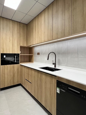 Contemporary L-Shape Medium Kitchen Shaker Cabinets Modular Customized Furniture