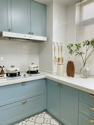 Contemporary L-Shape Medium Kitchen Shaker Cabinets Modular Customized Furniture