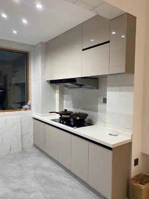 Modern U-Shape Kitchen With Small Island Shaker Cabinets Custom Kitchen Cabinet