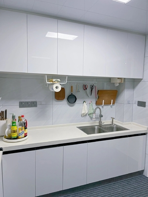 Modern U-Shape Kitchen With Small Island Shaker Cabinets Custom Kitchen Cabinet