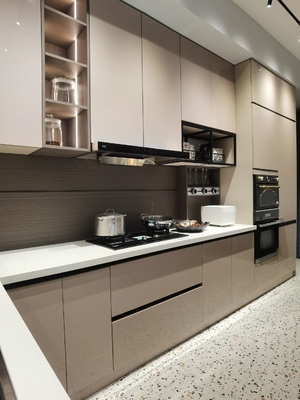 Modern U-Shape Kitchen With Small Island Shaker Cabinets Custom Kitchen Cabinet