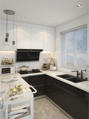 Customized Matte Lacquer Finish Melamine Plywood Design Kitchen Cabinet