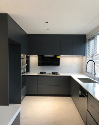 Modern Kitchen Cabinet with Marble Countertop for Apartments