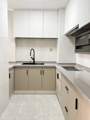 Custom Modern Kitchen Cabinet with Anti-Fingerprint Pet Film