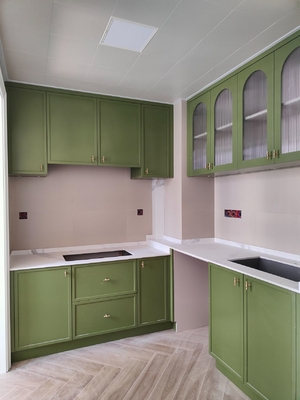 Modern Kitchen Cabinet with Melamine Plywood Customizable Design