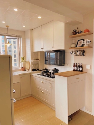 Modern Kitchen Cabinet with Premium Fittings and Custom Materials