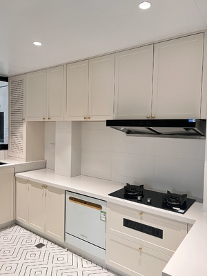 Modern Kitchen Cabinet with Premium Fittings and Custom Materials