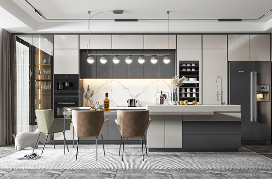 Modern Kitchen Cabinet with Anti-Scratch Textured Surface