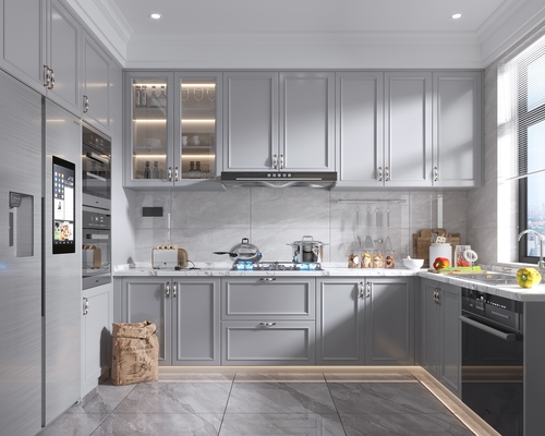 Decorative Panel Kitchen Cabinets with Wood Grain for Hotels