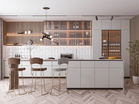 Customized Kitchen Cabinet with Quartz Granite Marble Countertop