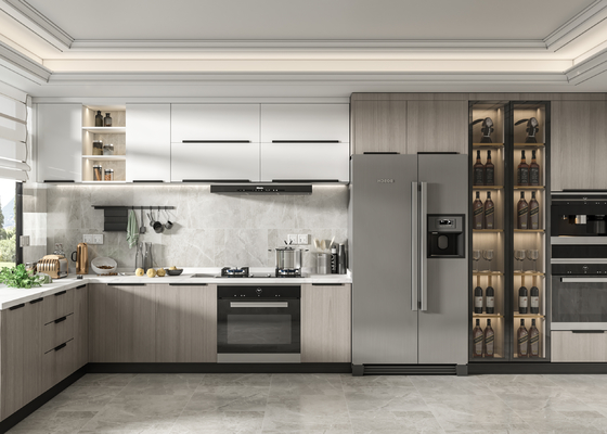 Luxury Modern Melamine Furniture Custom Wood Kitchen Cabinet For Home