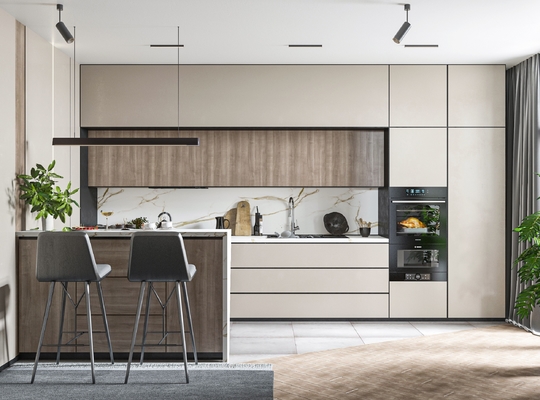 Custom Kitchen Cabinet Modern Modular Built-In Wood Cupboard For Home