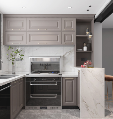 Custom Kitchen Cabinet Modern Modular Built-In Wood Cupboard For Home