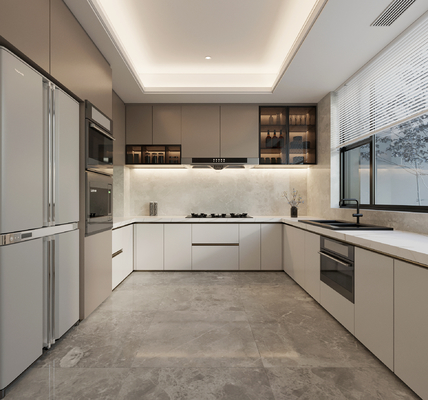 Custom Kitchen Cabinet Modern Modular Built-In Wood Cupboard For Home