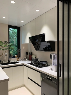 Modern Kitchen Cabinets Custom Wood Style with Artificial Marble