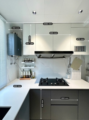 Modern Kitchen Cabinets Custom Wood Style with Artificial Marble